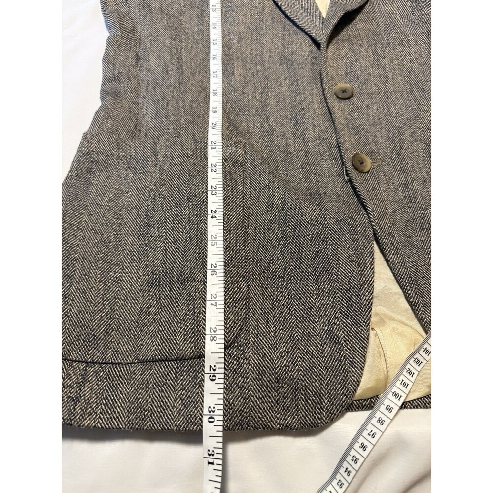 Vintage Givenchy Monsieur Wool Herringbone Blazer Mens 40R USA Tweed Jacket - Picture 7 of 11